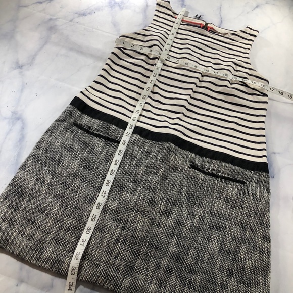 LOFT Black & Cream Drop Waist Knit Stripe Dress - Picture 5 of 8